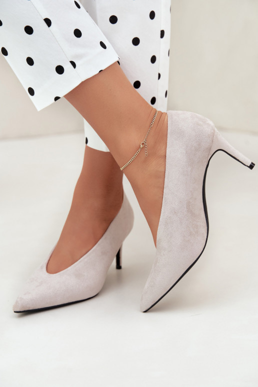 suède damesschoenen in grijs Brenya
