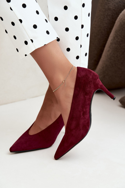 suède damesschoenen in bordeaux Brenya