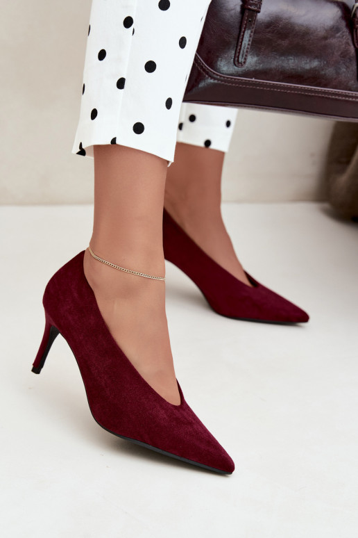 suède damesschoenen in bordeaux Brenya