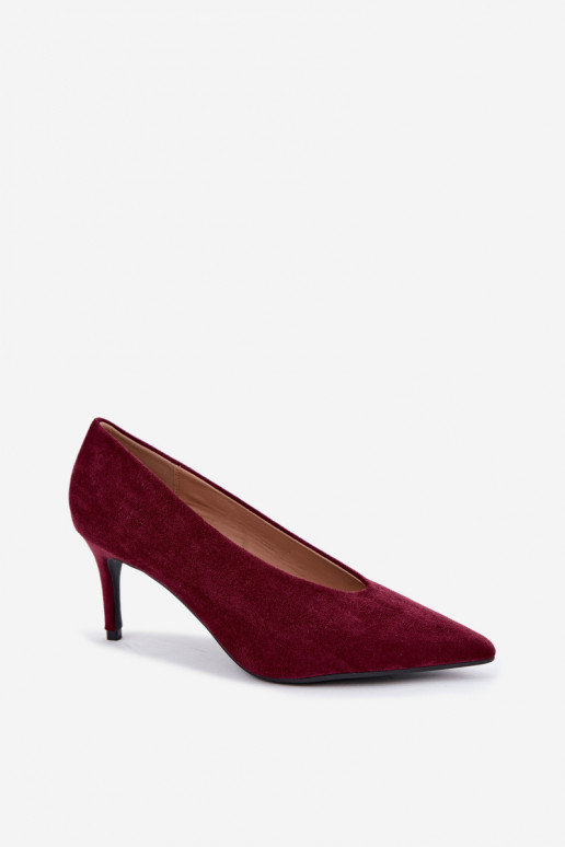 suède damesschoenen in bordeaux Brenya