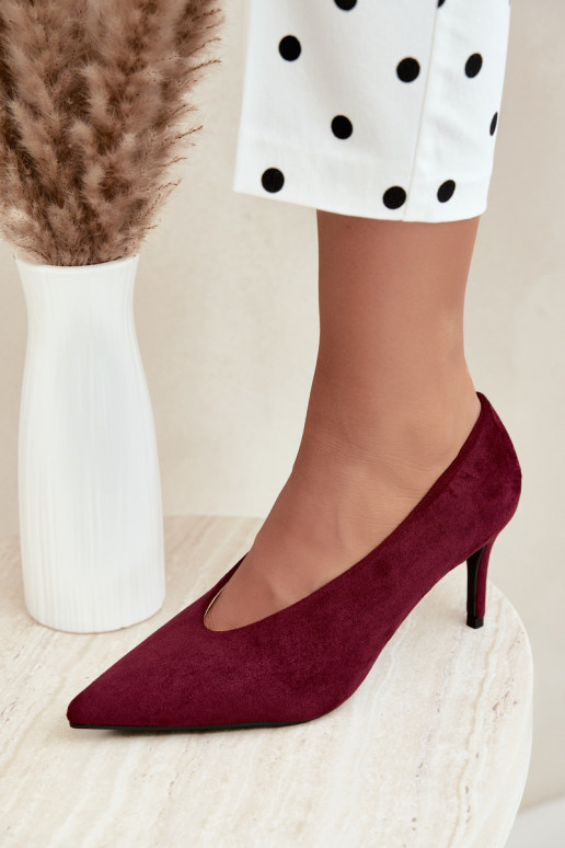 suède damesschoenen in bordeaux Brenya