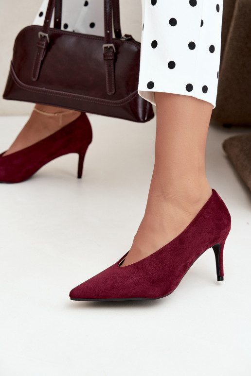 suède damesschoenen in bordeaux Brenya