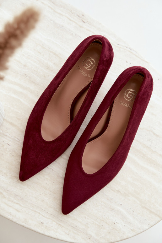 suède damesschoenen in bordeaux Brenya