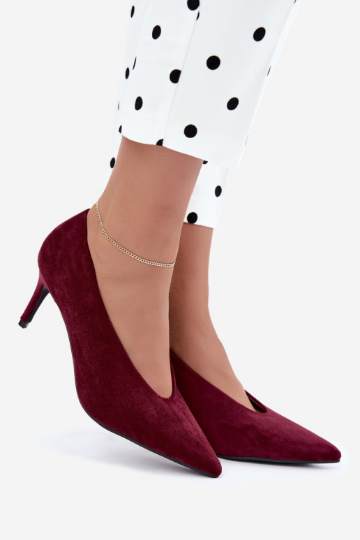 suède damesschoenen in bordeaux Brenya