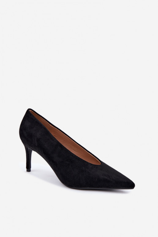 suède damesschoenen in zwart Brenya