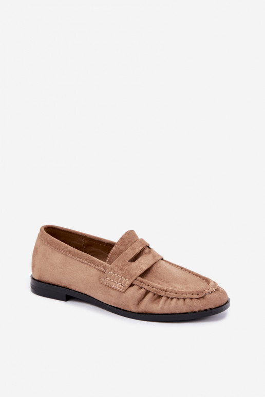 dames mocassins met rimpels in zandkleur Cayen