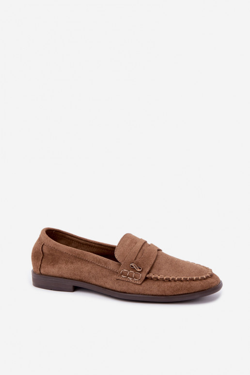 dames mocassins met decoratieve details in bruin Treya