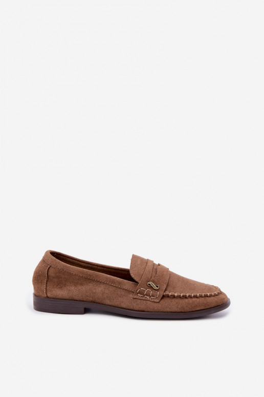 dames mocassins met decoratieve details in bruin Treya