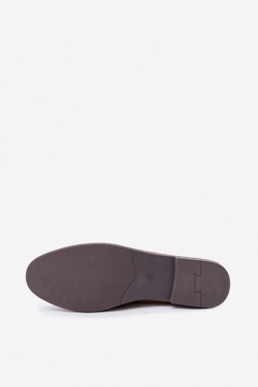 dames mocassins met decoratieve details in bruin Treya