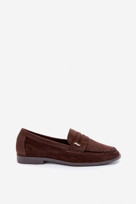 dames mocassins met decoratieve details in bruin Treya