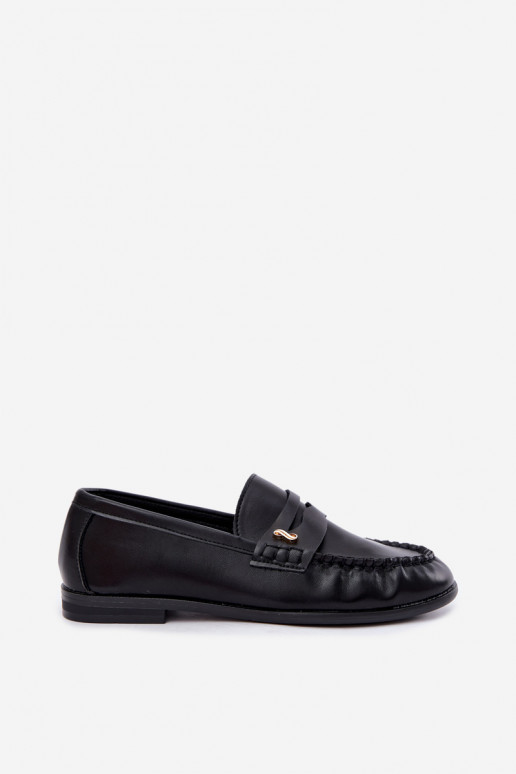 dames mocassins met decoratieve details in zwart Treya