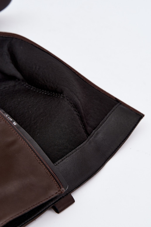 Dames lange laarzen met decoratieve details in chocolade kleur Rileta