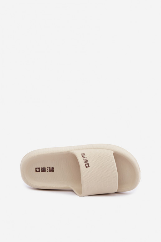 Dames lichte slippers Big Star UU274087 in zandkleur