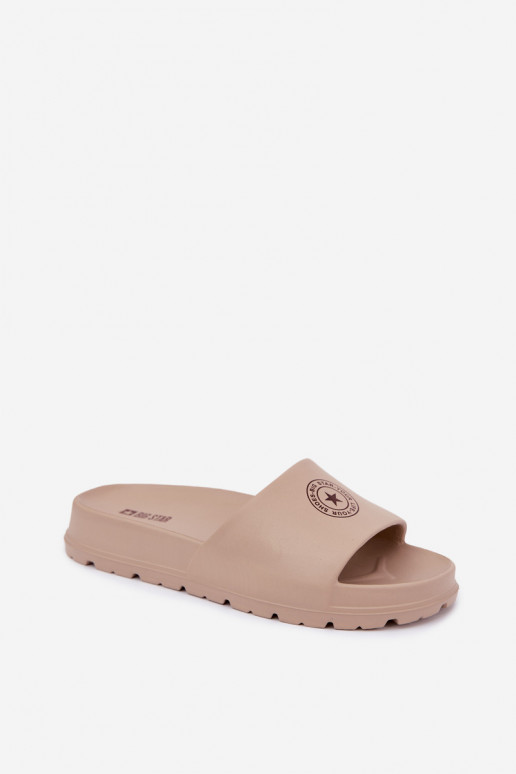 Dames lichte slippers Big Star UU274074 in zandkleur