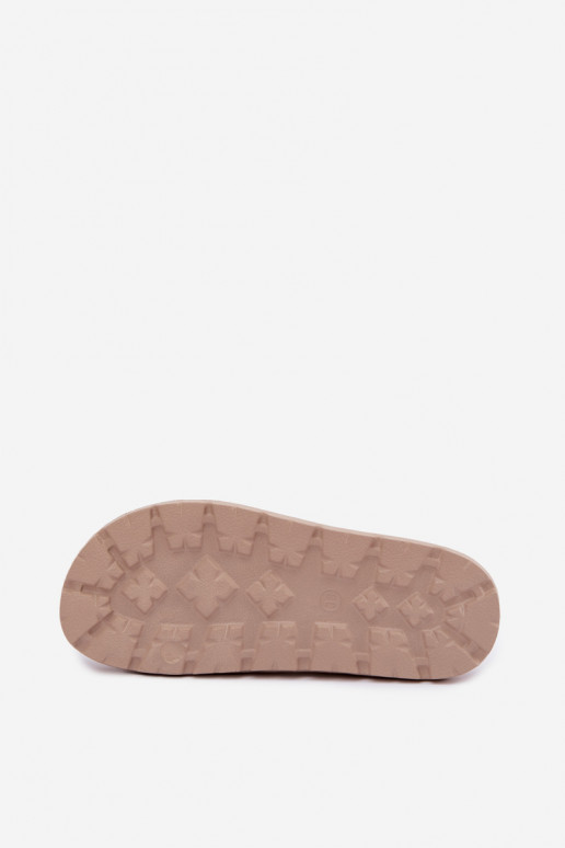 Dames lichte slippers Big Star UU274074 in zandkleur
