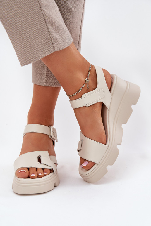 Dames sandalen op platform Artiker 54C1624 beige