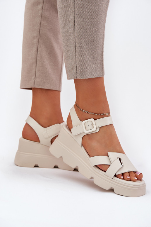 Dames sandalen op platform Artiker 54C1624 beige