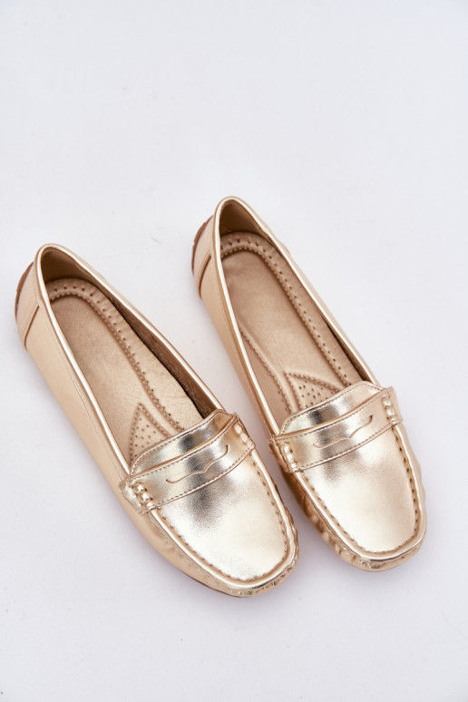 Loafers voor dames van kunstleer goud Lenvie