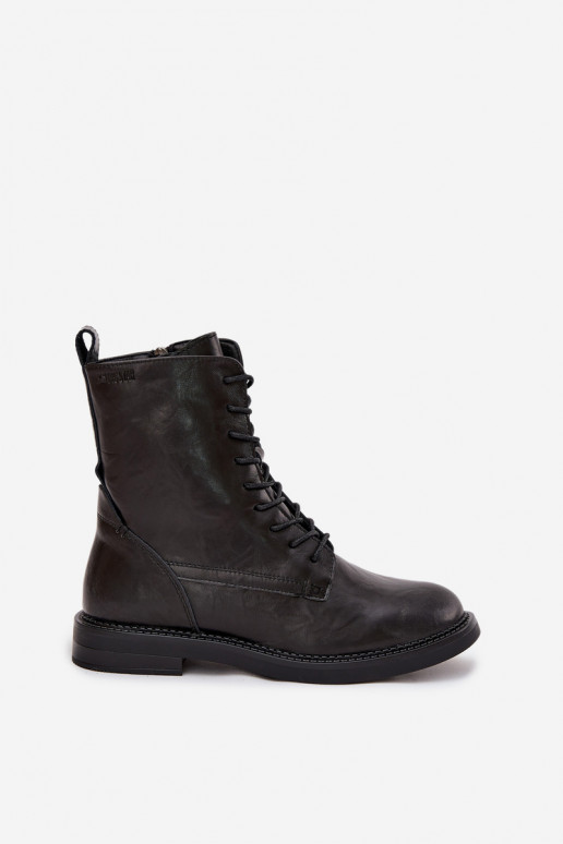 Leren geïsoleerde dames werkankleboots Big Star SS274480 zwart