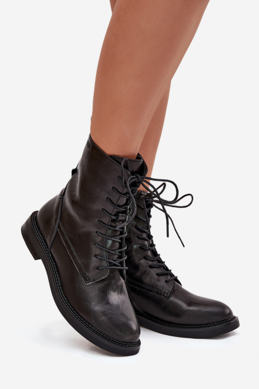 Leren geïsoleerde dames werkankleboots Big Star SS274480 zwart