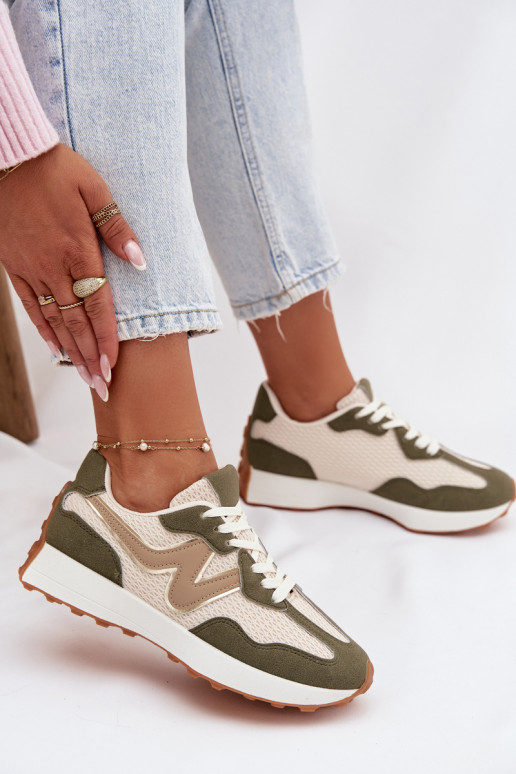 Groene sneakers met platform Janelora