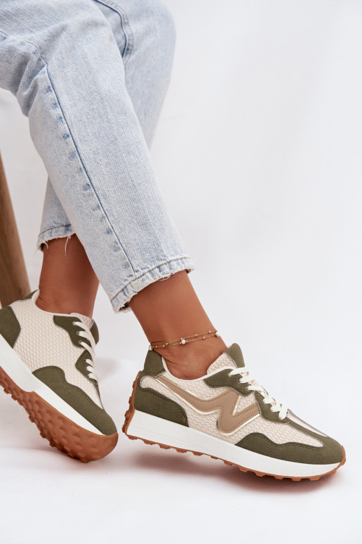 Groene sneakers met platform Janelora