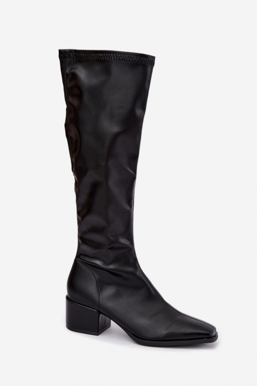 dames hoge laarzen met veterschaft op lage hak van faux suede karamelkleurig Gisellea
