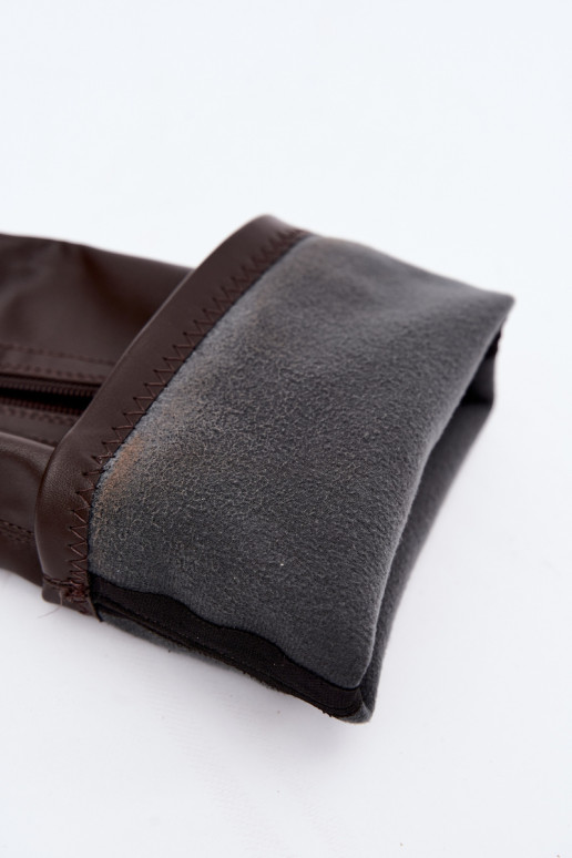 dames lange laarzen met platform in faux leather CzekoladoĮe