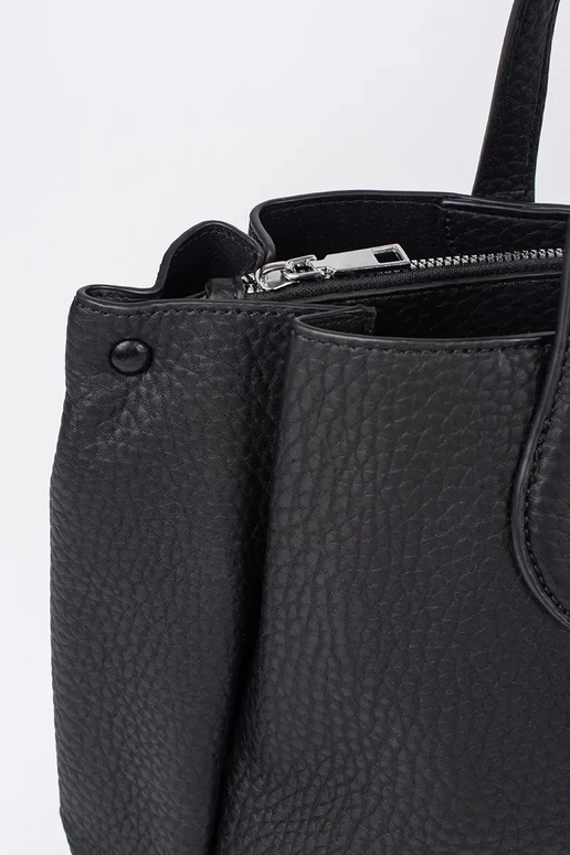 Zwarte faux leren handtas