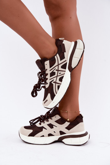 dames sportschoenen in bruin-beige Nerla
