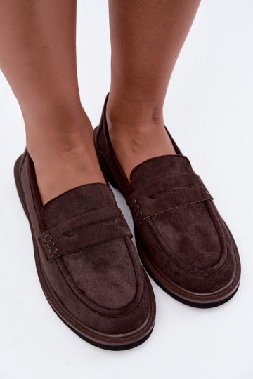 Dames mocassins van suede in chocolade kleur Vinceza 62335