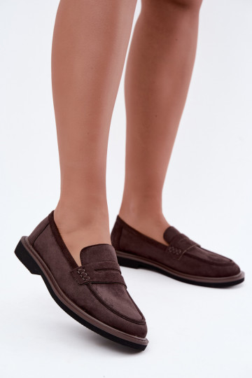 Dames mocassins van suede in chocolade kleur Vinceza 62335 2