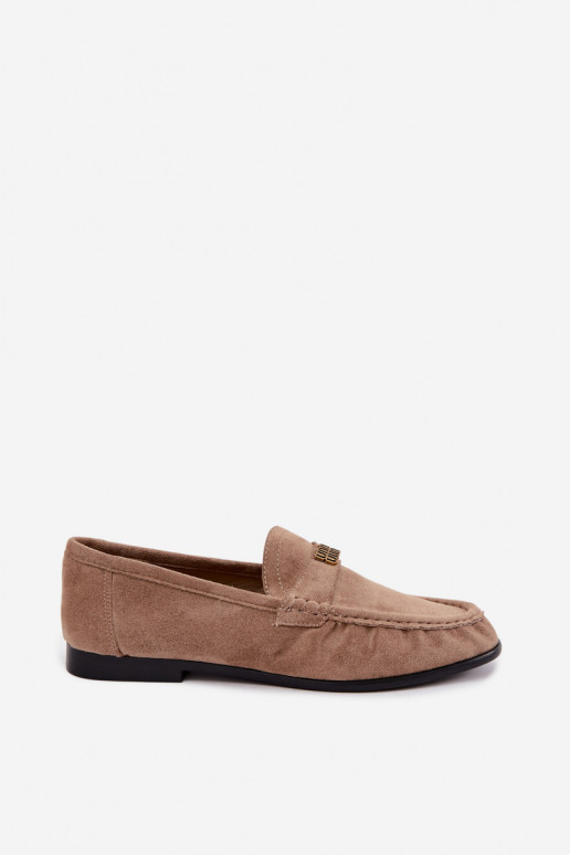 Dames mocassins met ruffles en decoratieve details in zandkleur Kairo