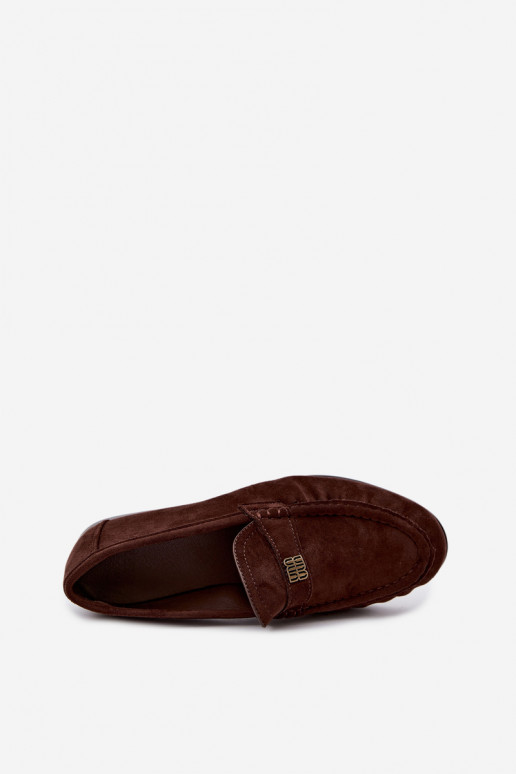 Dames mocassins met rimpels en decoratieve details in chocoladekleur Kairo