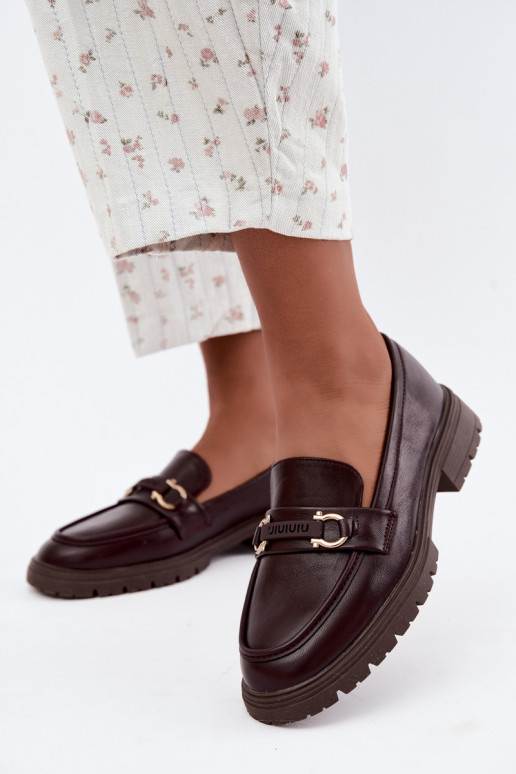 Dames mocassins met chique details in bordeauxkleur Brika