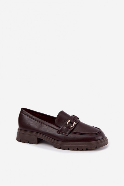 Dames mocassins met chique details in bordeauxkleur Brika