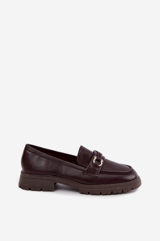 Dames mocassins met chique details in bordeauxkleur Brika