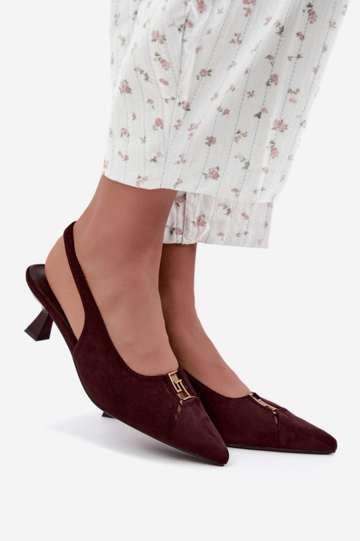 Hakken sandalen met open hak en decoratieve details in bordeauxkleur Gilly