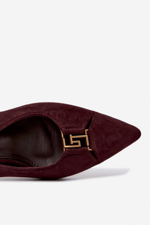 Hakken sandalen met open hak en decoratieve details in bordeauxkleur Gilly