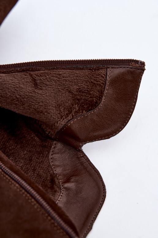 Big Star chocoladebruine cowboy-stijl enkellaarsjes met hakken