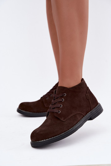 Nirelia schoenen van chocoladekleurige faux suede 2