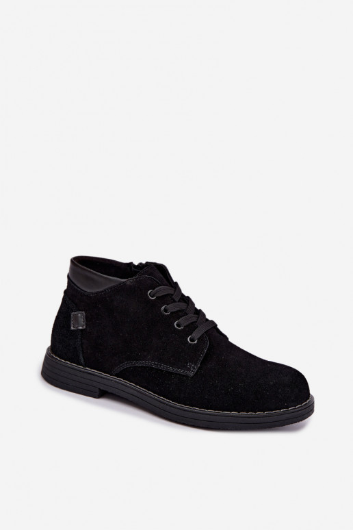Nirelia schoenen van zwarte faux suede