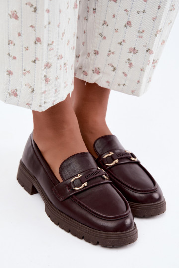 Dames mocassins met chique details in bordeauxkleur Brika