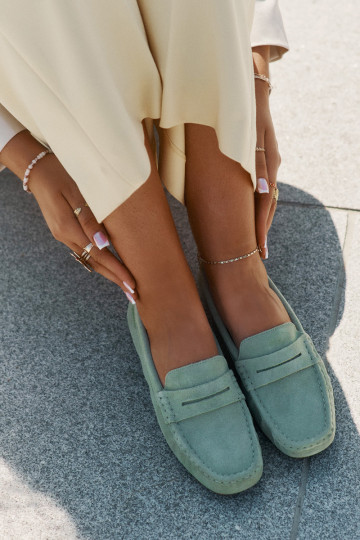 Groene suède mocassins Big Star RR274945