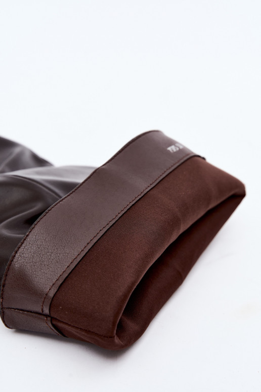Enkellaarsjes met hakken van chocolade faux suede Desya