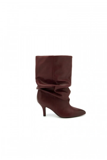 Slouchy enkellaarsjes met hakken in bordeaux Gelra 2
