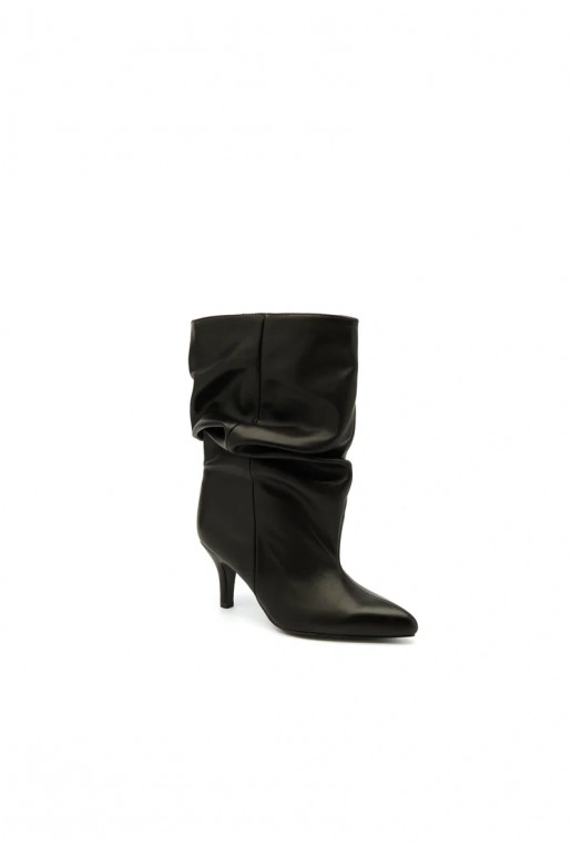 Slouchy enkellaarsjes met hakken in zwart Gelra