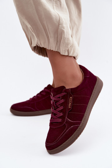 Dames sneakers van bordeaux suede Vinceza 79635 2