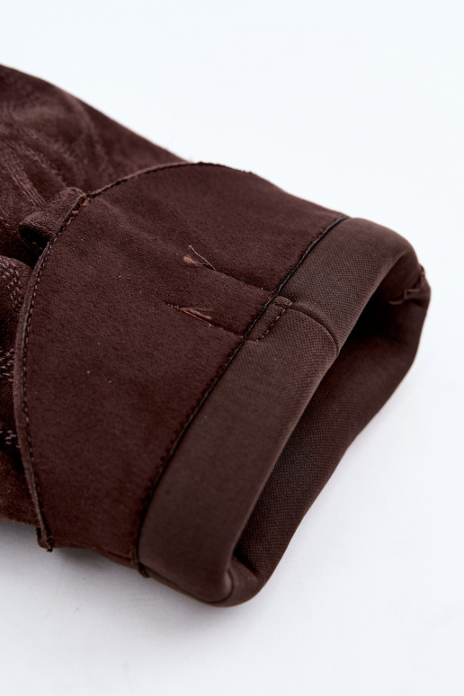 Gekreukelde cowboy-stijl lange laarzen met hakken en gestikte schacht chocolade Ives