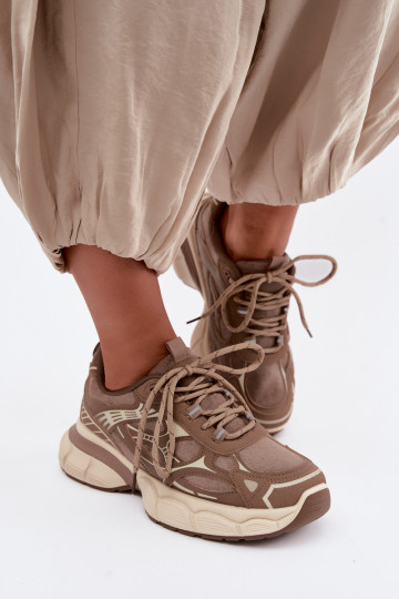 Sportieve schoenen met platform bruin INanda